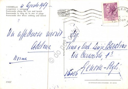 Cartolina Viserbella lungomare e spiaggia 1969 (Rimini) | Immagine Gallery 2