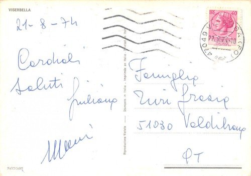 Cartolina Viserbella Pin Up Vedutine (Rimini)