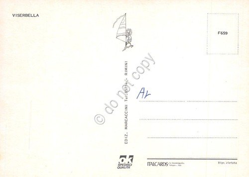 Cartolina Viserbella scogliera animata vista dal mare alberghi spiaggia anni … | Immagine Gallery 2