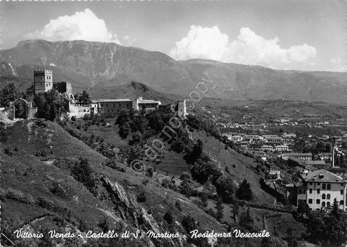 Cartolina Vittorio Veneto Castello di San Martino Residenza Vescovile 1955