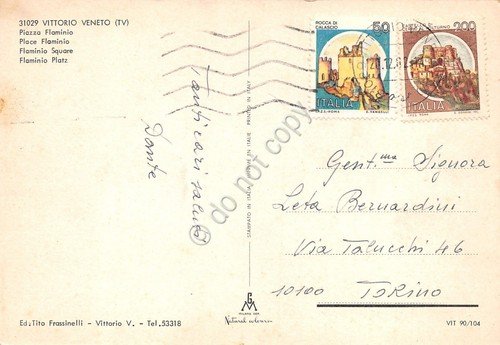 Cartolina Vittorio Veneto Piazza Flaminio 1982 (Treviso) | Immagine Gallery 2