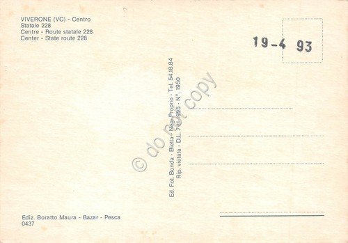 Cartolina Viverone centro Statale 228