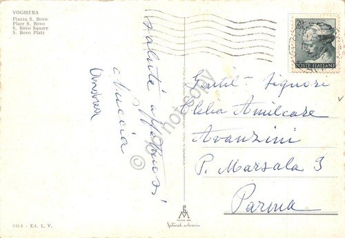 Cartolina Voghera Piazza San Bovo 1967 (Pavia)