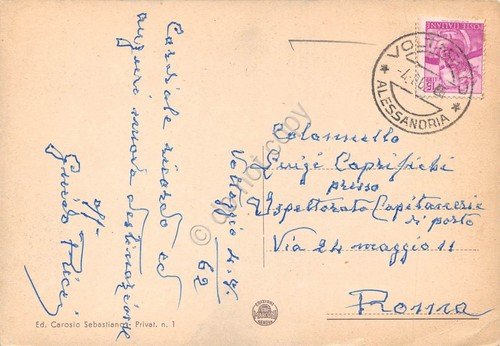 Cartolina Voltaggio Panorama e Castello 1962