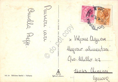 Cartolina Volterra vedute 1975 (Pisa)