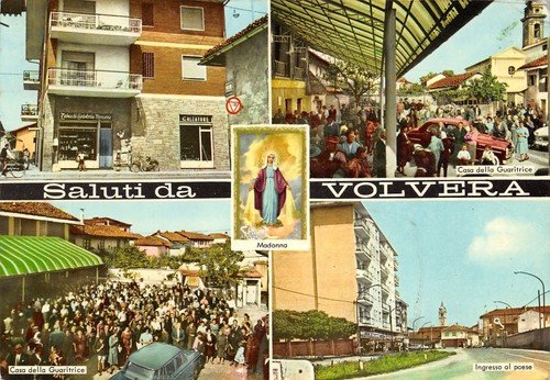 Cartolina Volvera Vedutine Casa della guaritrice ingresso paese animata 1970 | Immagine principale