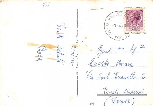 Cartolina Volvera Vedutine Casa della guaritrice ingresso paese animata 1970 | Immagine Gallery 2