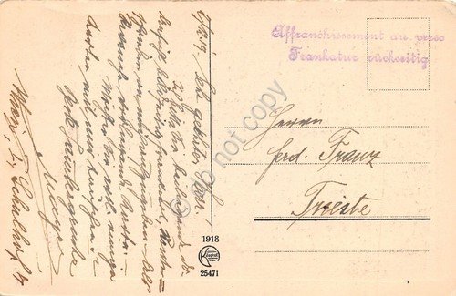 Cartolina Wien bei Nacht Opernring 1919 stamp