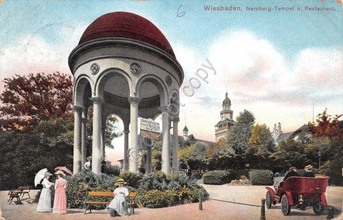 Cartolina Wiesbaden Neroberg Tempel u.Restaurant 1912 | Immagine principale