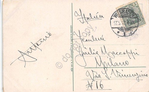 Cartolina Wiesbaden Neroberg Tempel u.Restaurant 1912