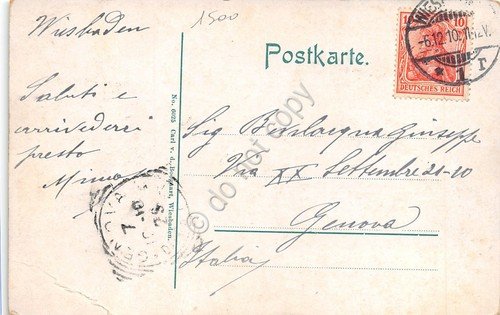 Cartolina Wiesbaden Wilhelmstrasse mit Hotel Metropol Monopol 1910 | Immagine Gallery 2