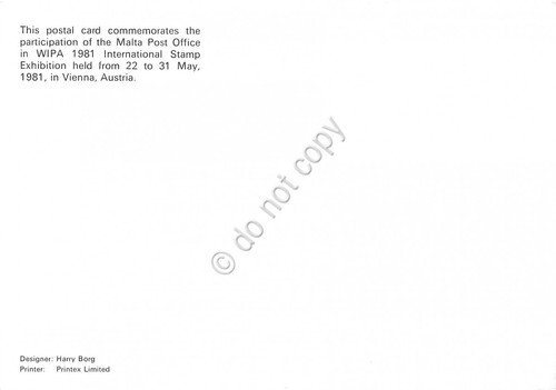Cartolina WIPA International stamp exibition Malta Post 1981 | Immagine Gallery 2