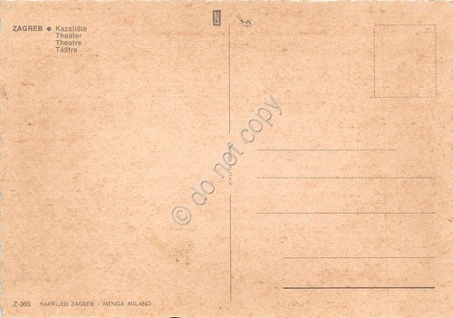 Cartolina Zagreb kazaliste anni '80 | Immagine Gallery 2