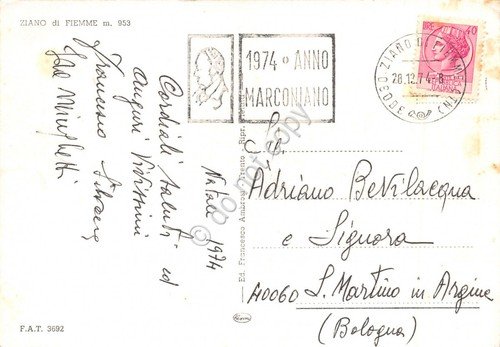 Cartolina Ziano di Fiemme 4 vedute panorama e paese (Trento) | Immagine Gallery 2