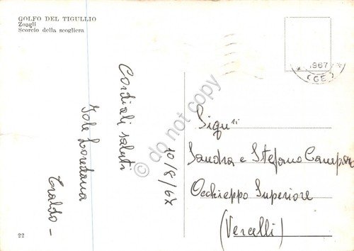 Cartolina Zoagli scorcio della scogliera animata 1967 (Genova) | Immagine Gallery 2