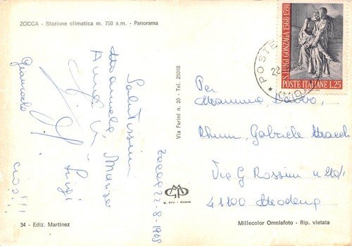 Cartolina Zocca Panorama 1968 | Immagine Gallery 2