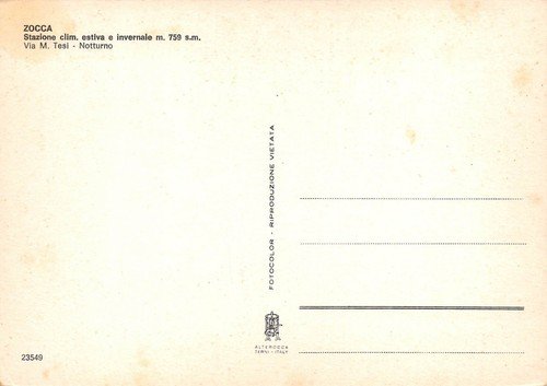 Cartolina Zocca Via Tesi Notturno