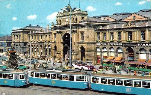 Cartolina Zurich Bahnhofplatz 1961 | Immagine principale