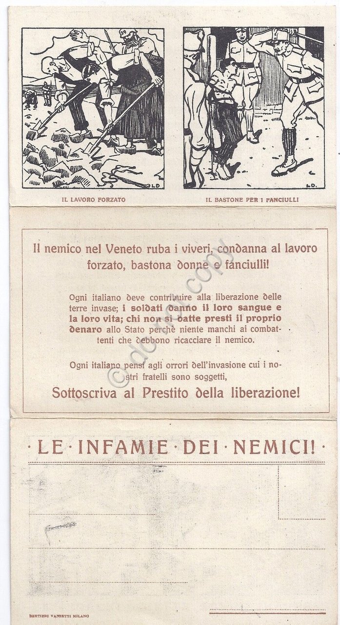 Cartoncino pieghevole - Le infamie dei nemici - Prestito Nazionale …