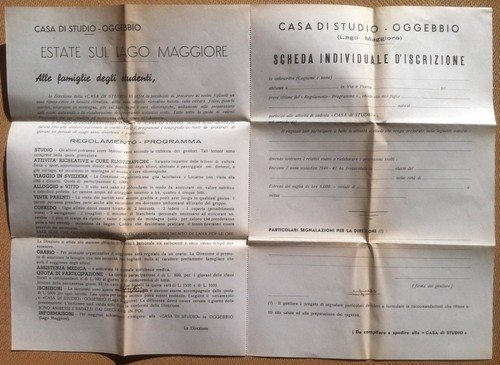 Casa di Studio Oggebbio Lago Maggiore - lettera di adesione …