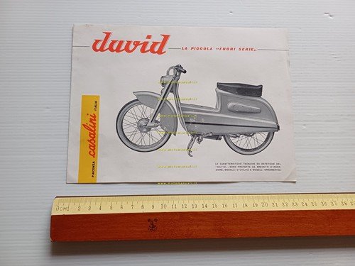 Casalini David 50 Scooter 1957 depliant ITALIANO originale