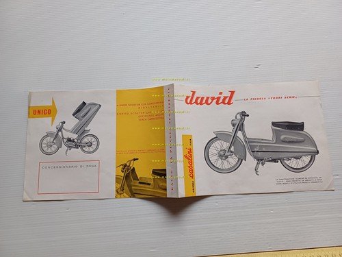 Casalini David 50 Scooter 1957 depliant ITALIANO originale