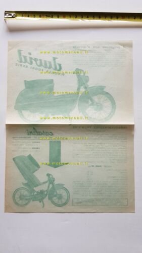 Casalini David 50 scooter 1957 depliant originale brochure