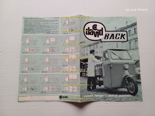 Casalini David Back 50 motocarri depliant originale italiano 3 wheeler …