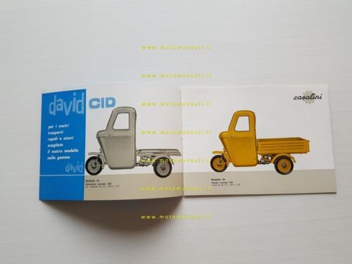 Casalini produzione motocarri David CID anni 70 depliant originale italiano