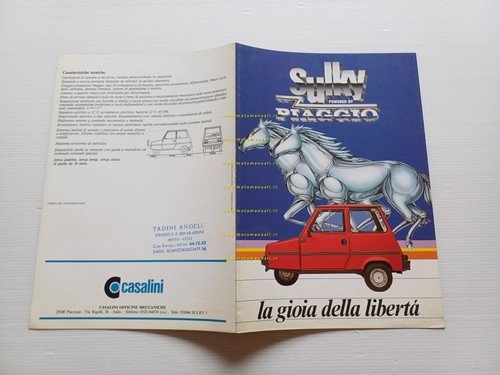 Casalini Sulky motore Piaggio SP 50 1989 depliant ITALIANO microauto …