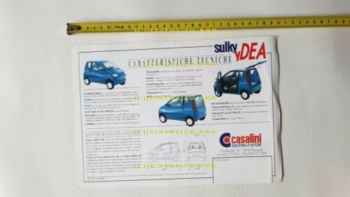 Casalini Sulky Ydea microauto 2000 depliant originale italiano brochure microcar