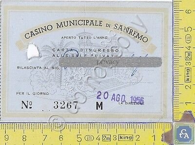 Casin di Sanremo - Carta Ingresso alle Sale Private - …