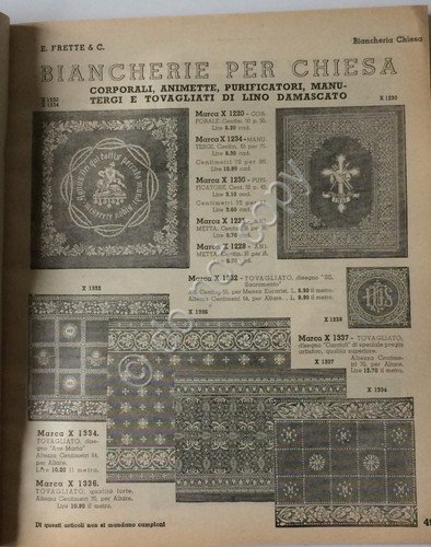 Catalogo vendita per corrispondenza - Fabbriche Telerie E. Frette - …