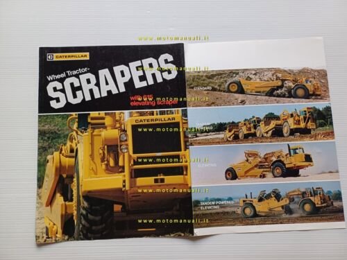 Caterpillar 615 wheel tractor scraper depliant anni 70 originale