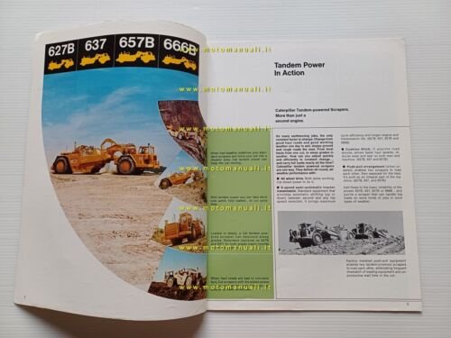 Caterpillar 627B 637 657B 666B wheel tractor scrapers depliant anni …