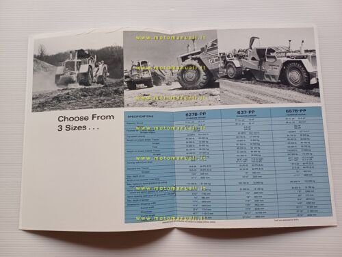 Caterpillar 627B 637 657B wheel tractor scrapers depliant anni 70 …
