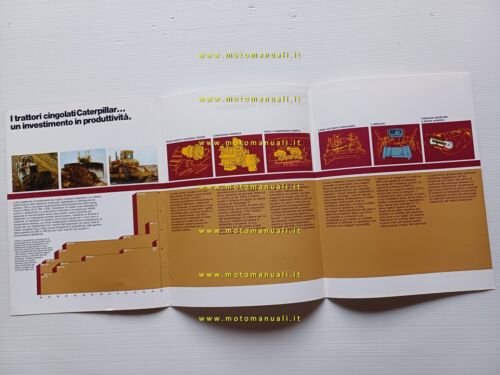 Caterpillar D8L D9L D10 trattori cingolati 1982 depliant italiano