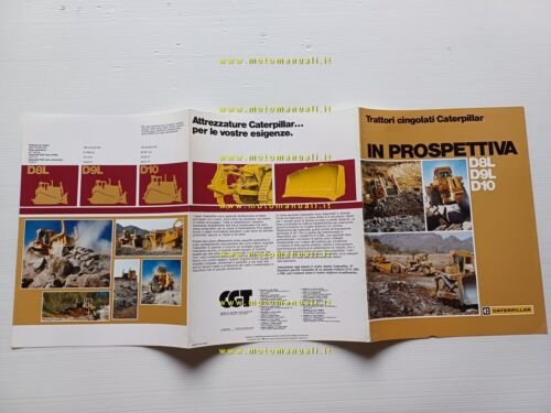 Caterpillar D8L D9L D10 trattori cingolati 1982 depliant italiano