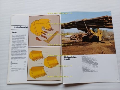 Caterpillar pale gommate 950D 966B 1982 depliant italiano originale
