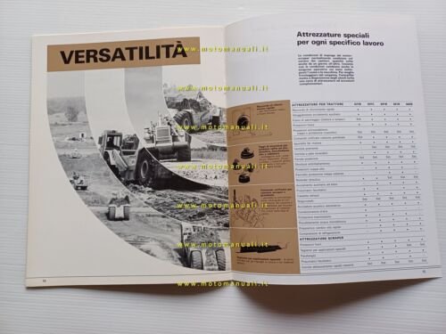 Caterpillar produzione Motorscraper 621B 631 641 651 661 1980 depliant …