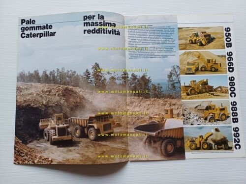 Caterpillar produzione pale gommate 1982 depliant italiano originale