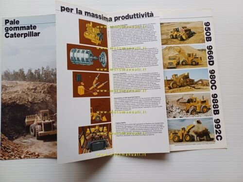 Caterpillar produzione pale gommate 1982 depliant italiano originale
