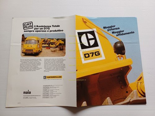 Caterpillar trattore D7G 1976 depliant italiano originale