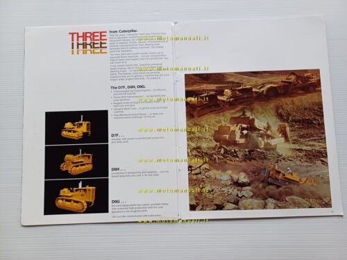 Caterpillar trattori cingolati D7 D8 D9 depliant anni 70 originale