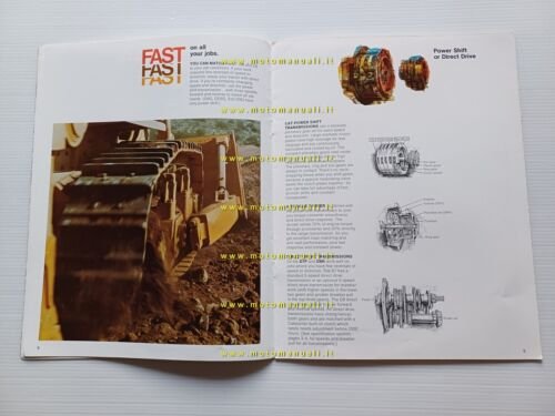 Caterpillar trattori cingolati D7 D8 D9 depliant anni 70 originale