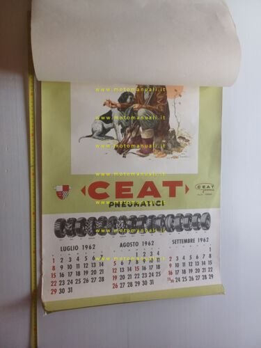 CEAT Pneumatici calendario 1962 italiano originale completo