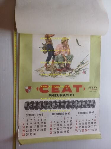 CEAT Pneumatici calendario 1962 italiano originale completo