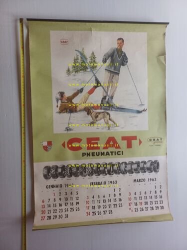 CEAT Pneumatici calendario 1963 italiano originale completo