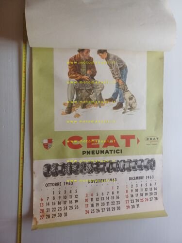 CEAT Pneumatici calendario 1963 italiano originale completo