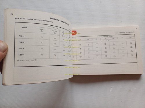 CEAT Pneumatici Catalogo Caratteristiche Tecniche Pneumatici 1963 originale